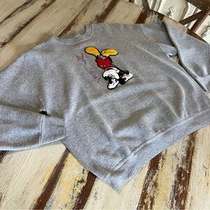 Mickey & Co Vintage Sweatshirt XL Upside Down Mickey Live Logo Womens